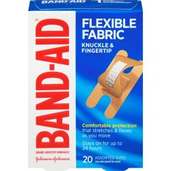 Band-Aid Bandages Flex Fabric Knuckle & Fingertip Assorted 20's
