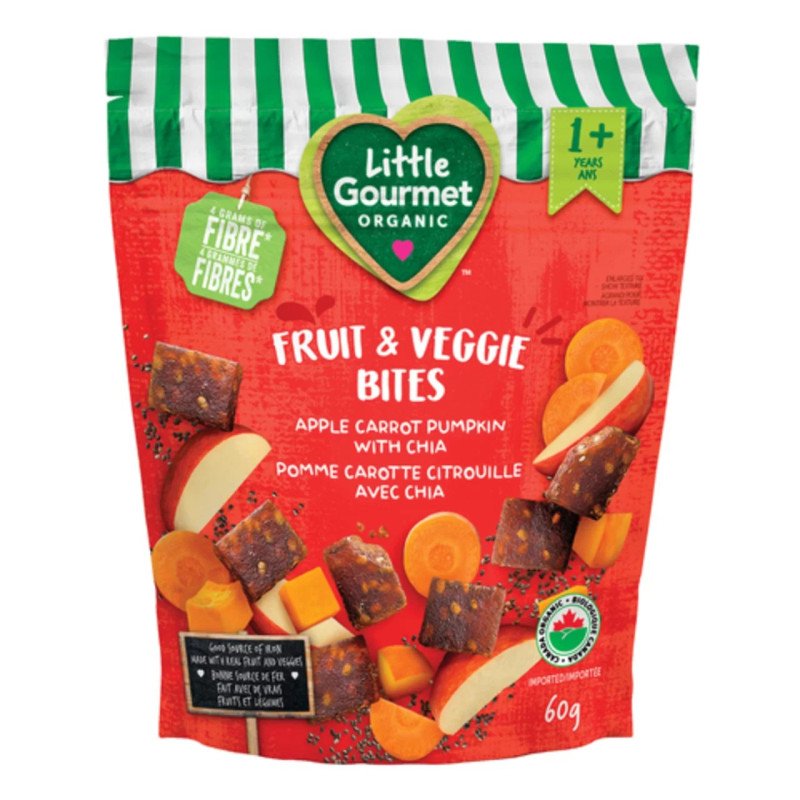 Little Gourmet Organic Fruit & Veggie Bites Apple Carrot Pumpkin with Chia 60 g