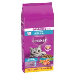 Whiskas Dry Adult Cat Food Seafood Selections with Salmon 2 kg
