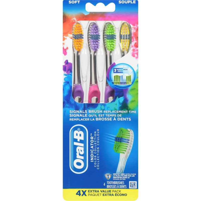 Oral-B Indicator Colour Collection Toothbrush Soft 4’s