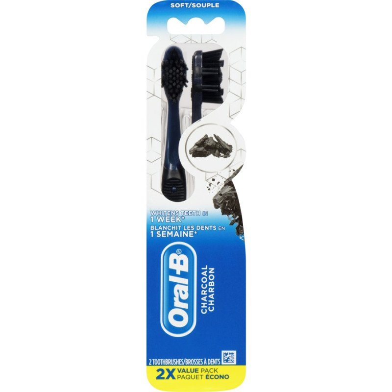 Oral-B Charcoal Whitening Toothbrush Soft 2's