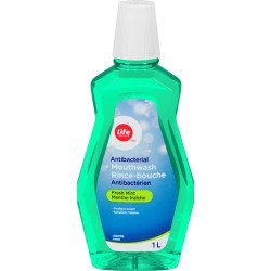 Life Brand Antibacterial Mouthwash Fresh Mint 1 L