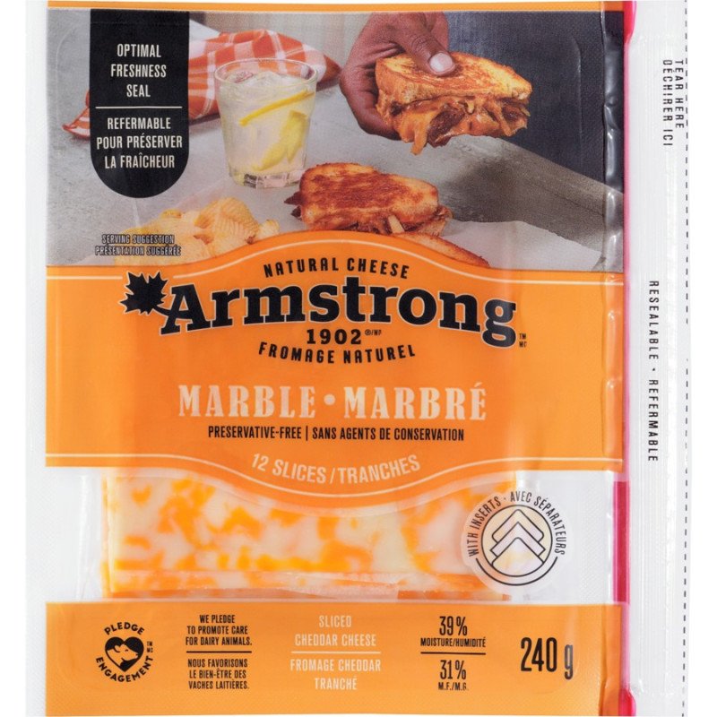 Armstrong Marble Cheddar Cheese Slices 240 g