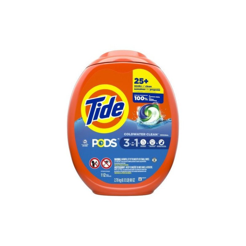 Tide Pods Laundry Detergent 3-in-1 Coldwater Clean Original 112’s