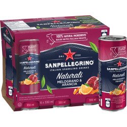 San Pellegrino Sparkling Fruit Beverage Melograno E Arancia 6 x 330 ml
