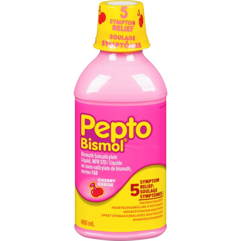 Pepto Bismol Liquid 5 Symptom Relief Cherry 480 ml