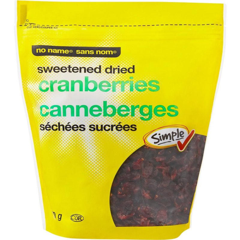 No Name Sweetened Dried Cranberries 750 g