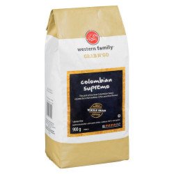 Western Family Grab N’Go Colombian Supreme Whole Bean Coffee 900 g