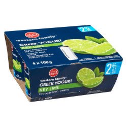 Western Family Greek Yogurt Key Lime 0% 4 x 100 g