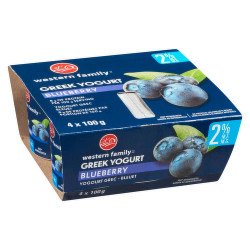 Western Family Greek Yogurt Blueberry 0% 4 x 100 g