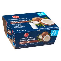 Western Family Greek Yogurt Coconut 2% 4 x 100 g