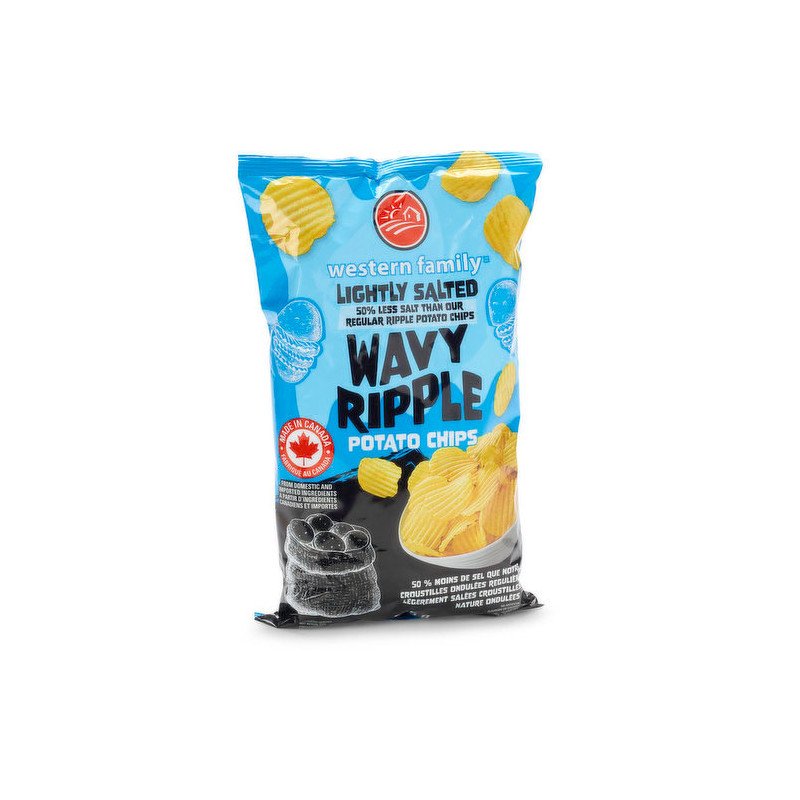 Western Family Lightly Salted Ripple Potato Chips 235 g