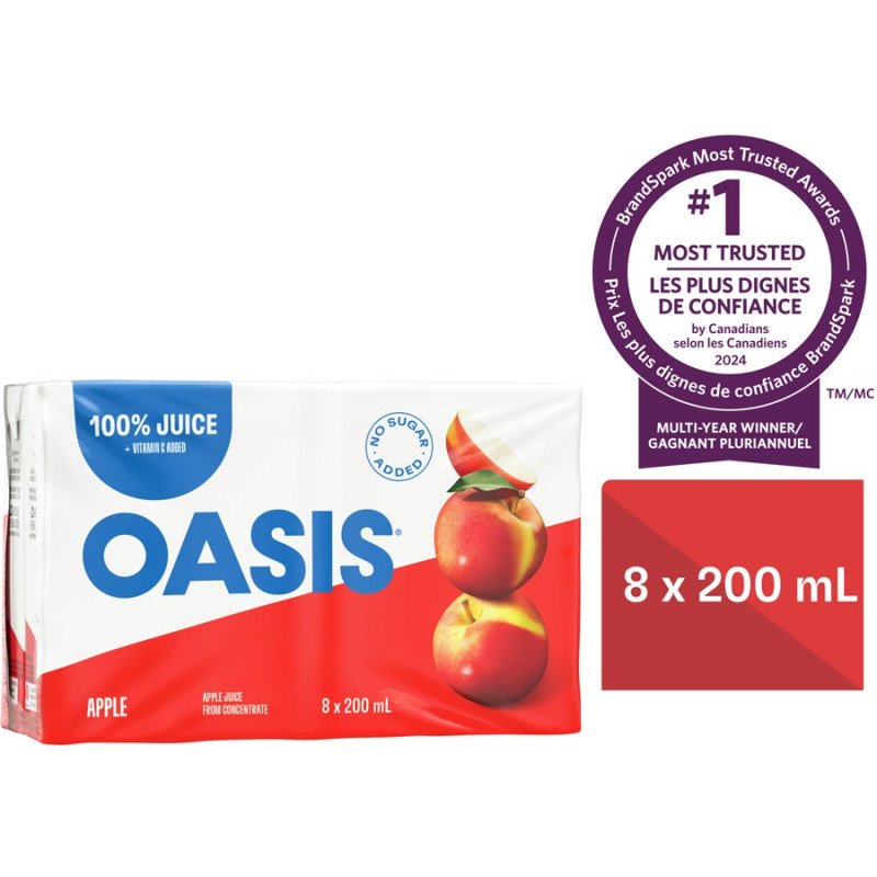 Oasis 100% Apple Juice 8 x 200 ml