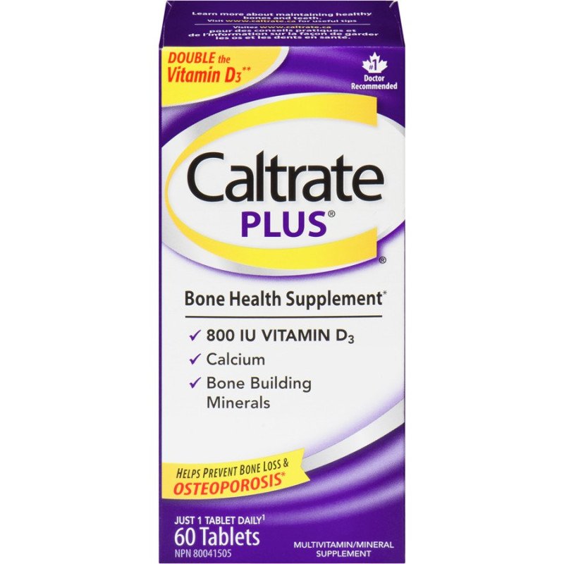 Caltrate Plus with 800 IU Vitamin D3 and Bone Building Minerals 60's
