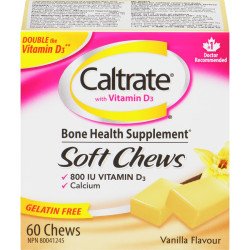Caltrate Soft Chews with 800 IU Vitamin D3 Vanilla 60's