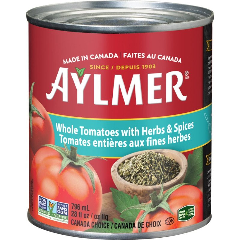 Aylmer Whole Tomatoes with Herbs & Spices 796 ml