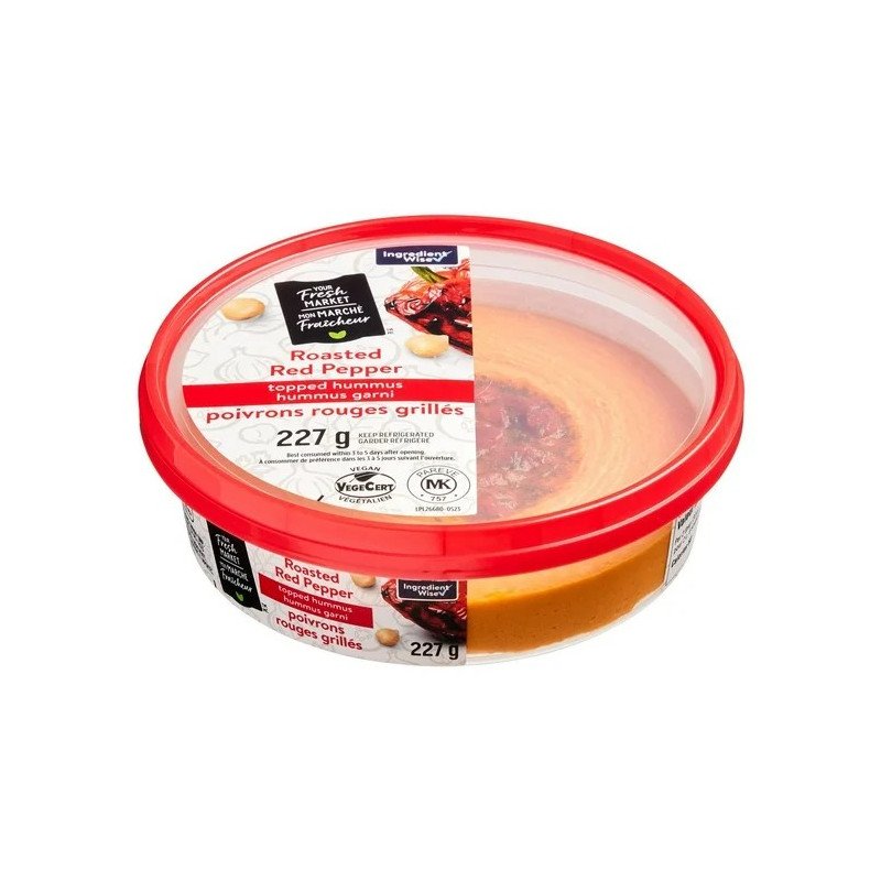 Your Fresh Market Topped Hummus Roasted Red Pepper 227 g