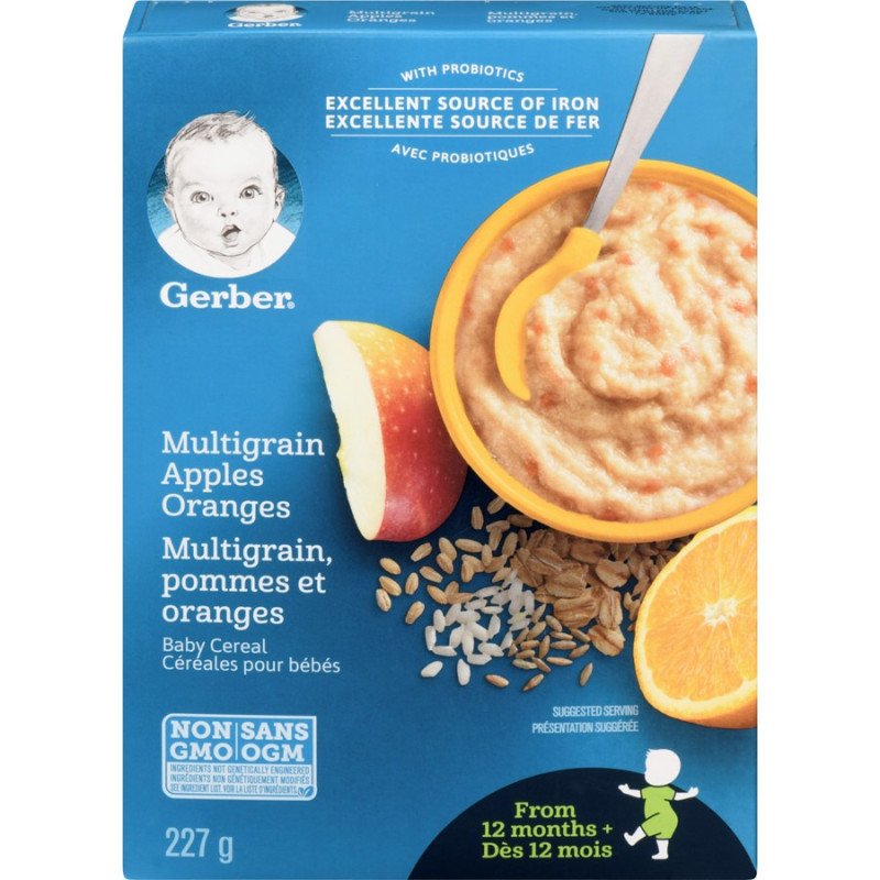 Nestle Gerber Baby Cereal Multigrain Apples Oranges 227 g