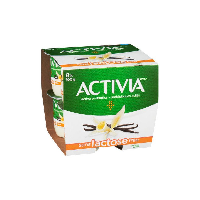 Danone Activia Yogurt Lactose Free Vanilla 8 x 100 g