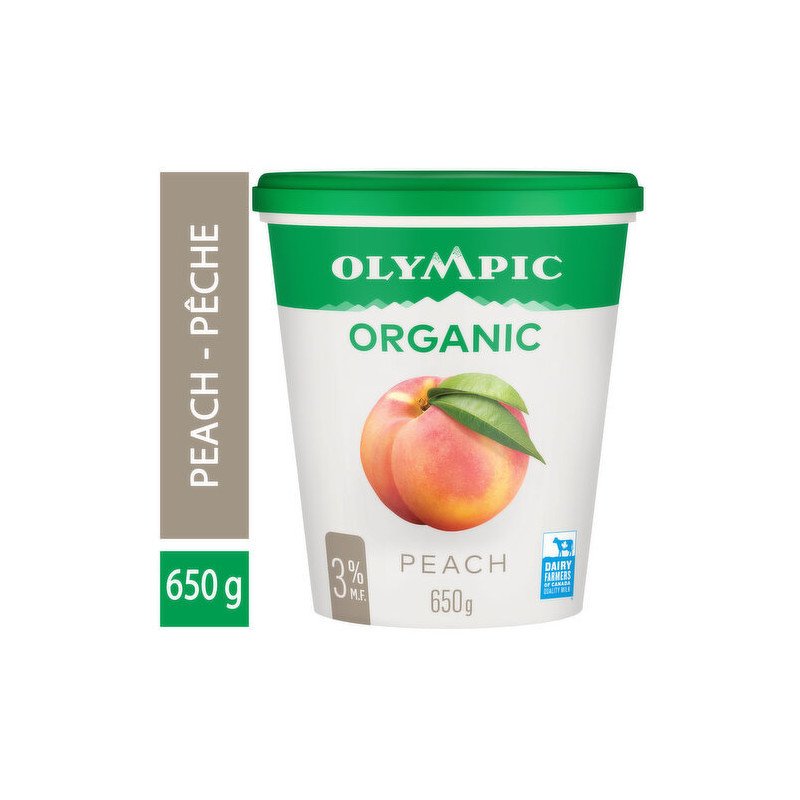 Olympic Organic Yogurt Peach 3% 650 g