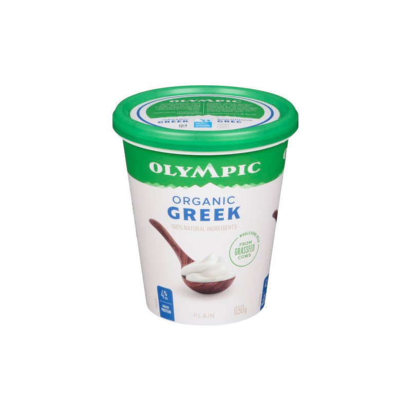 Olympic Organic Greek Yogurt Original Plain 4% 650 g