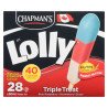 Chapman's Li'l Lolly Triple Treat Blue Raspberry Strawberry Grape Water Ice 28's