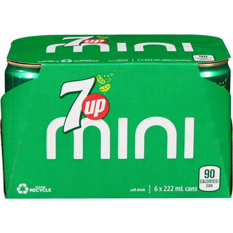 7 Up Lemon Lime Mini Cans 6 x 222 ml