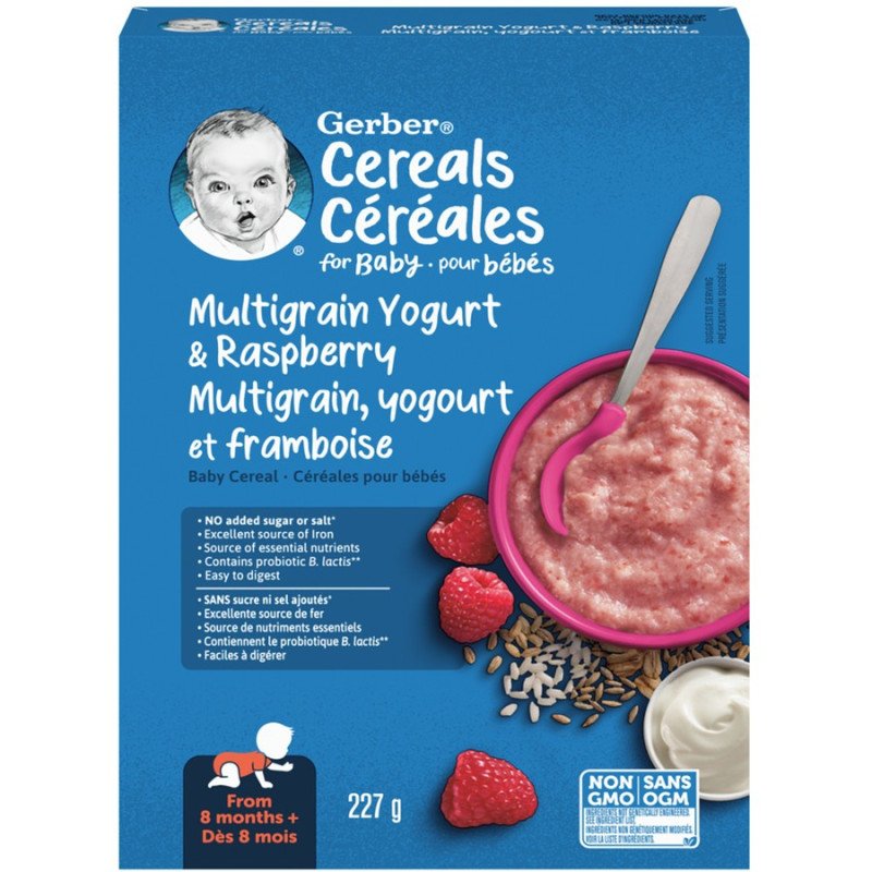 Nestle Gerber Baby Cereal Wheat Yogurt Raspberry 227 g