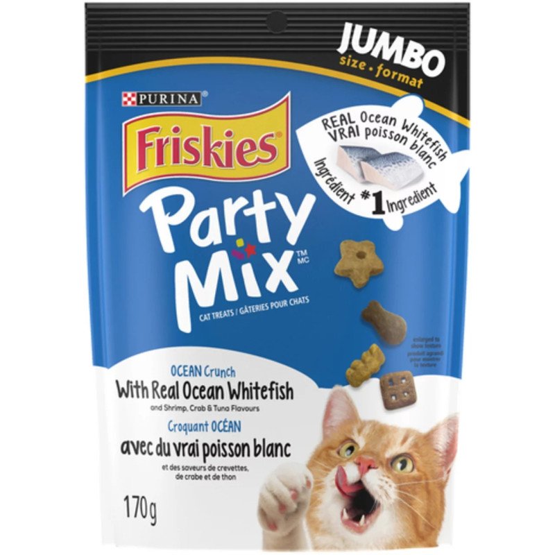 Friskies Party Mix Cat Treats Ocean Crunch with Ocean Fish 170 g