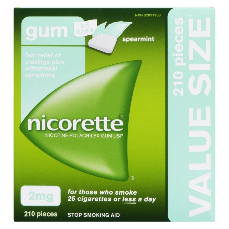 Nicorette Gum 2mg Spearmint Value Size 210’s