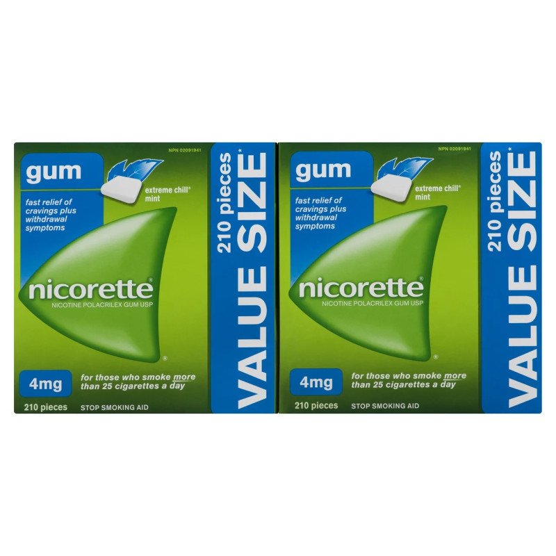 Nicorette Gum 4mg Extreme Chill Mint Value Size 210’s
