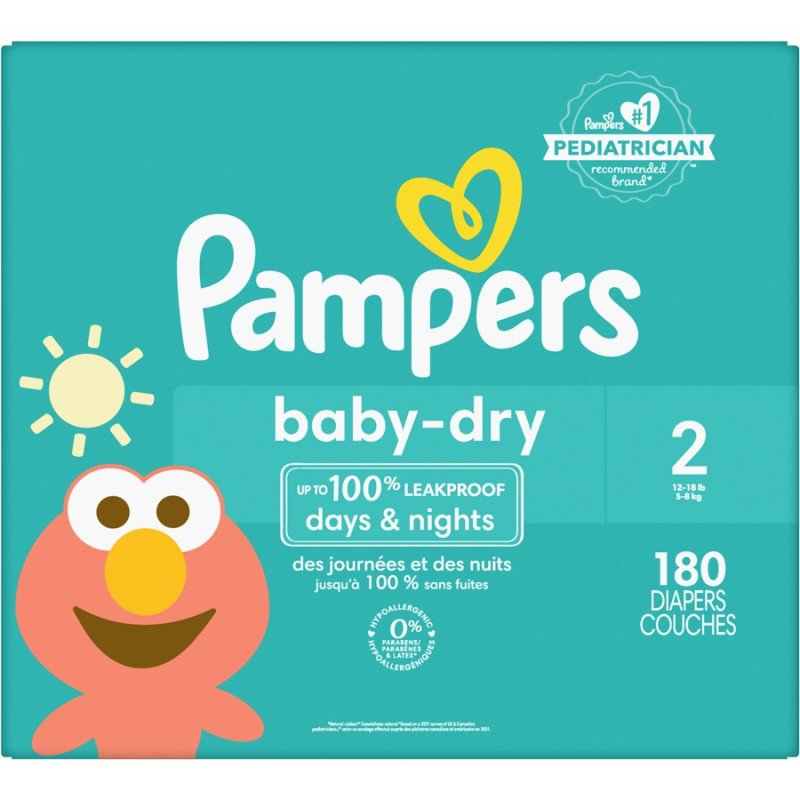 Pampers Baby Dry Diapers Size 2 180’s