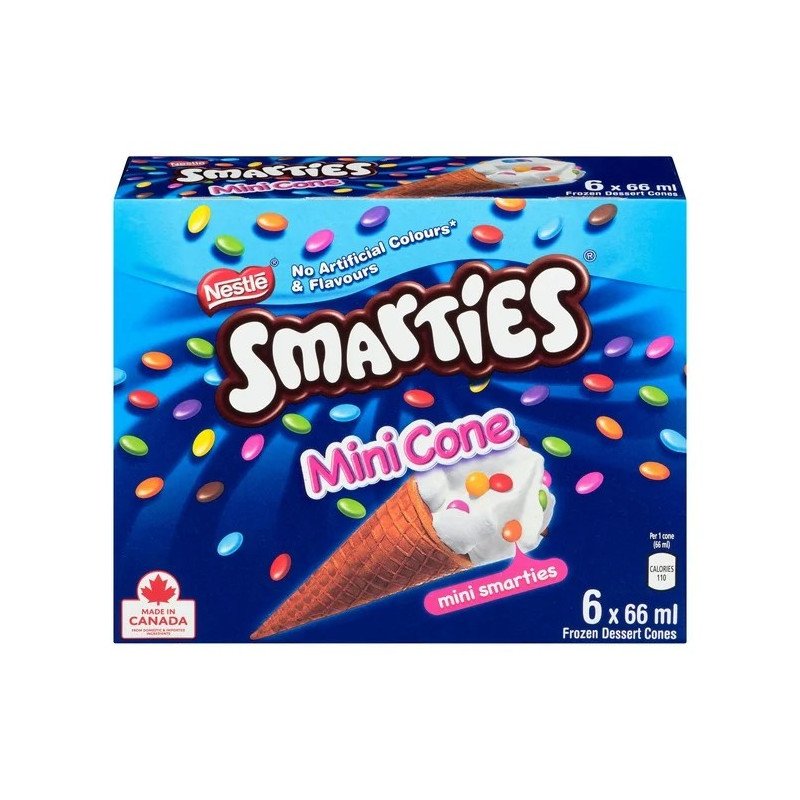 Nestle Smarties Mini Cones 6 x 66 ml