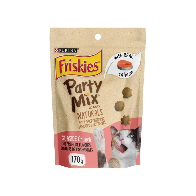 Friskies Party Mix Cat Treats Seaside Crunch with Real Fish 170 g