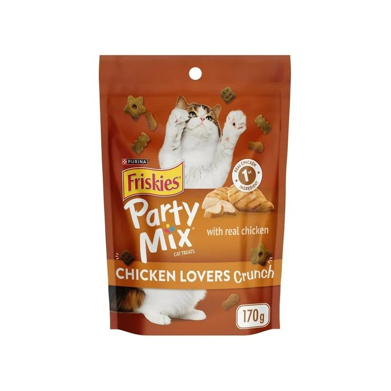 Friskies Party Mix Cat Treats Chicken Lovers Crunch with Real Chicken 170 g