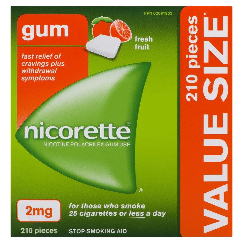 Nicorette Gum 2mg Fresh Fruit Value Size 210’s