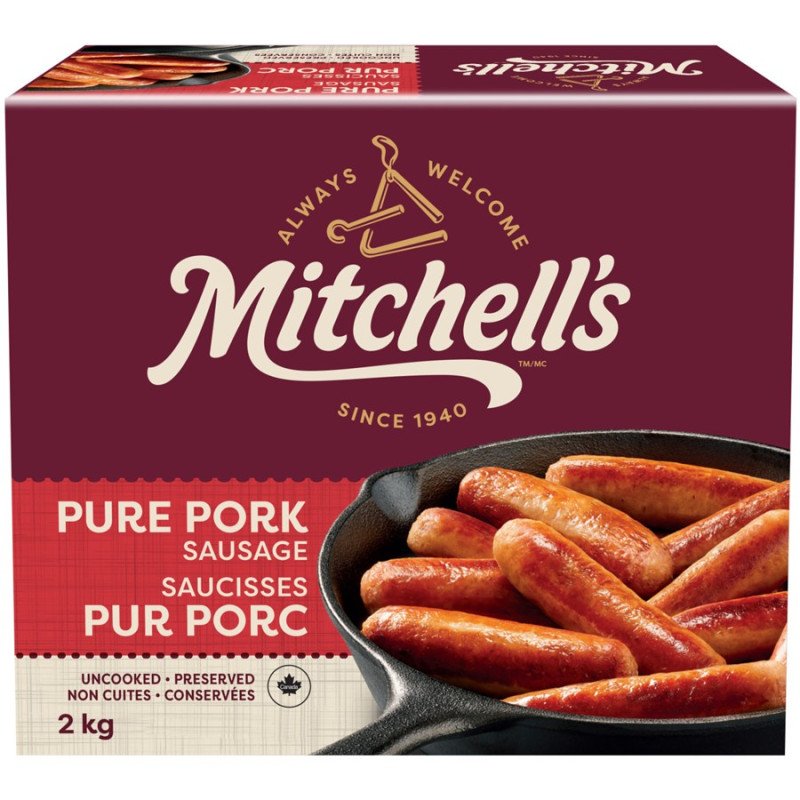 Mitchell's Gourmet Uncooked Preserved Pure Pork Sausage 2 kg