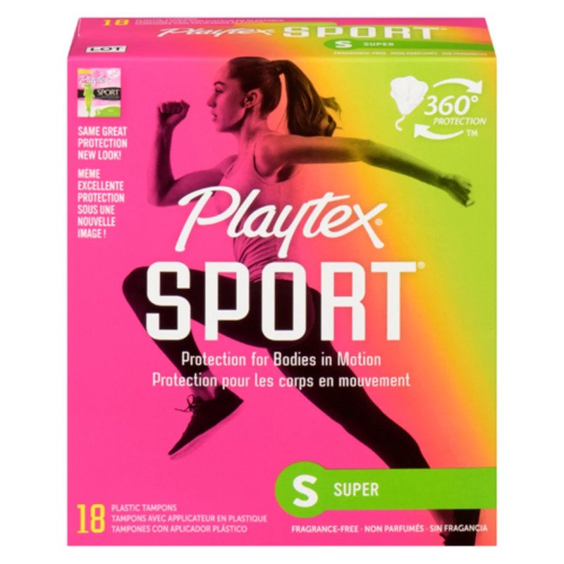 Playtex Sport Plastic Tampons Super 18’s