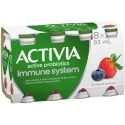 Danone Activia Immune System Probiotic Yogurt Drink 1.5% Mixed Berries 8 x 93 ml