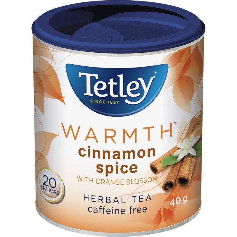 Tetley Herbal Tea Warmth Cinnamon Spice with Orange Blossom 20's