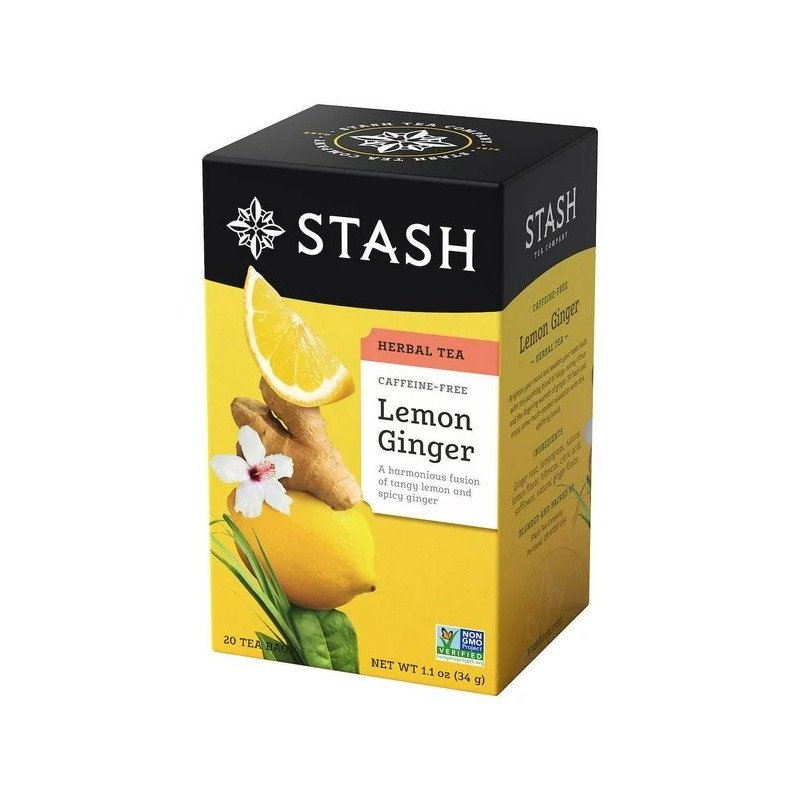 Stash Herbal Tea Lemon Ginger Caffeine Free 20's