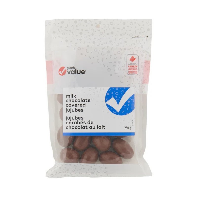 Giant Value Milk Chocolate Covered Jujubes 250 g