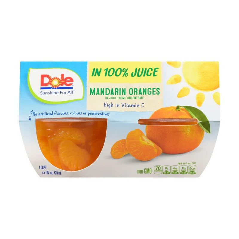 Dole Mandarin Oranges in Fruit Juice 4's 428 ml