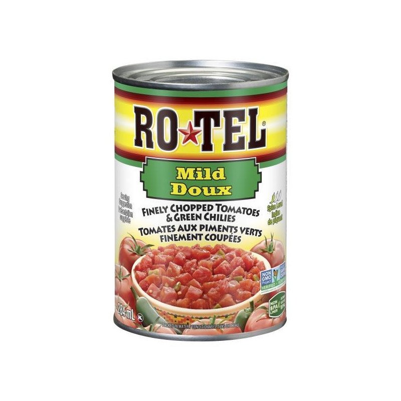 Rotel Mild Finely Chopped Tomatoes & Green Chilies 284 ml