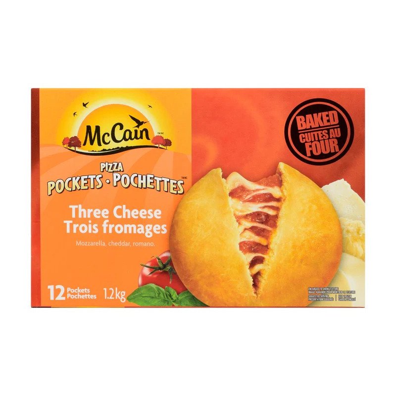 McCain Pizza Pockets Three Cheese 12’s 1.2 kg
