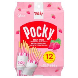 Glico Pocky Biscuit Sticks Strawberry Cream Coated 144 g