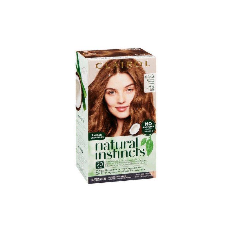 Clairol Natural Instincts Semi Permanent Vegan Hair Dye 6.5G Lightest Golden Brown each