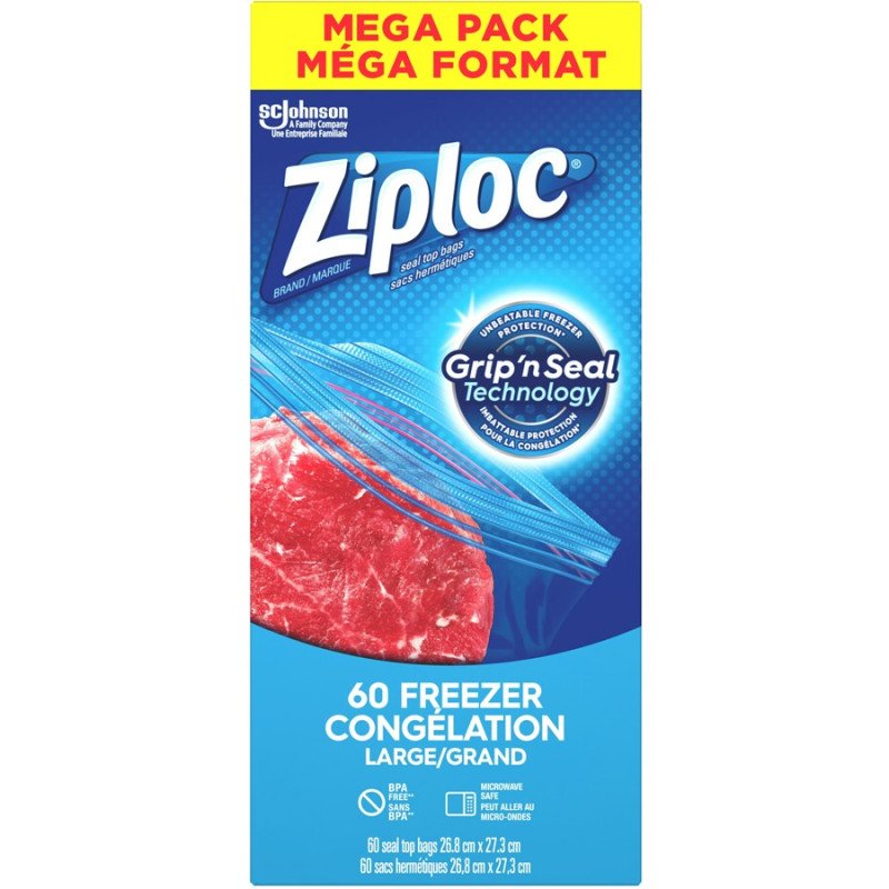 Ziploc Grip'n Seal Large Mega Freezer Bags 60's