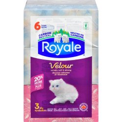 Royale Velour Facial Tissue Multipack 3-Ply 6 x 88's