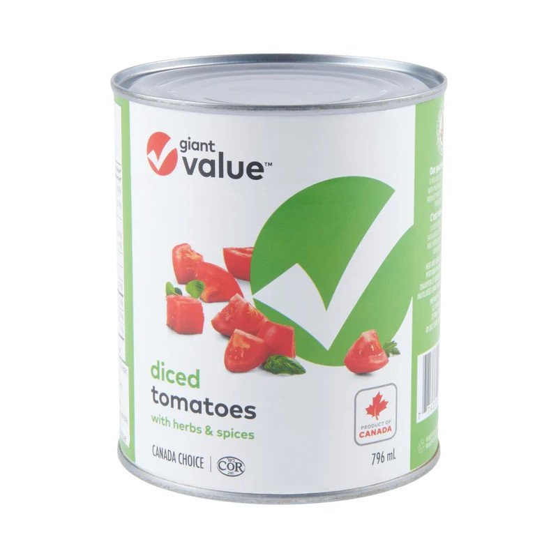 Giant Value Diced Tomatoes with Herbs & Spices 796 ml